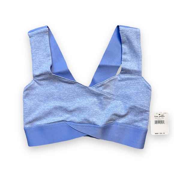 NWT - Free People Movement Just Breathe Sports Bra Light Blue Yoga Top - XS - Picture 2 of 7